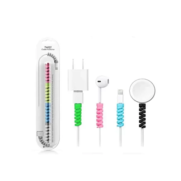 Spiral Charger Cable Protector Data Cable (Multi Color)