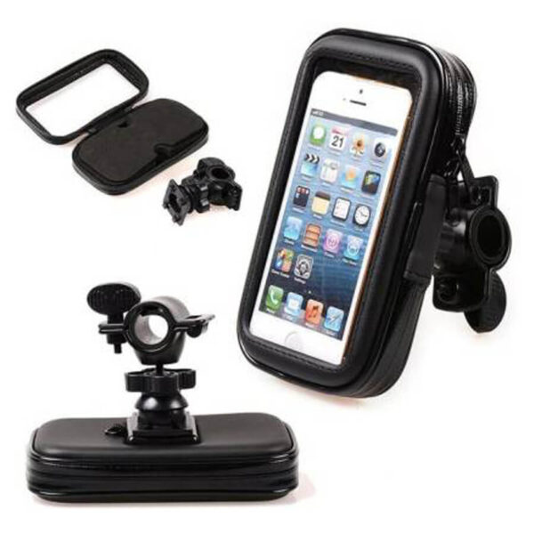 Waterproof Motorcycle Mobile Holder Zip Pouch Style (Black)