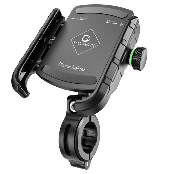 Jaw Grip Aluminium Alloy without charger 360° Rotation adjustable to Handlebar & Mirror Mount for Maps and GPS Navigation Motorcycle/Scooter/Cycle/Bicycle/ Bike Mobile Holder  (Black)