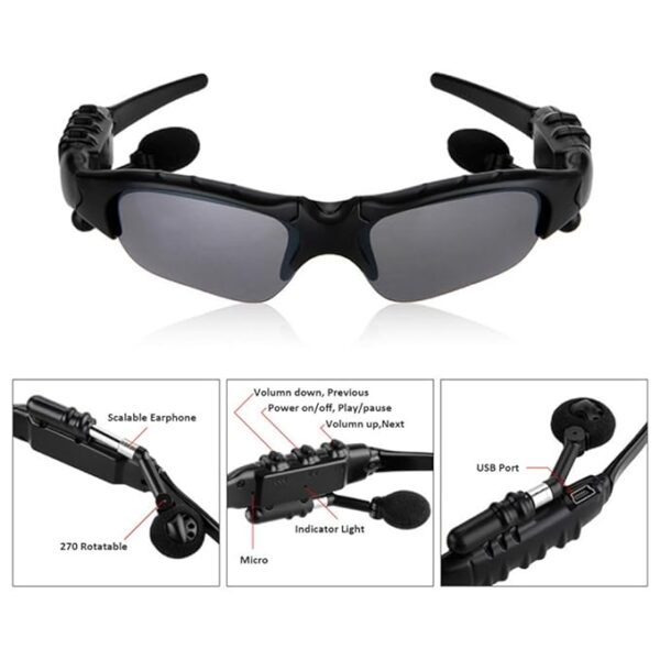 Earphone Smart Glasses Headset Music Sunglasses Headphone Indoor Outdoor Calling Microphone for Android iOS Cell Phones