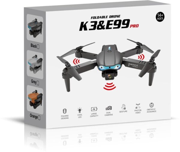 E99 Pro Double Camera Drone With Double Battery Foldable Quadcopter Altitude Hold Mobile App Control