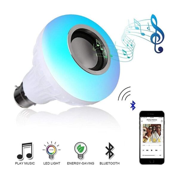 12 W Led Wireless Light Bulb With Speaker | Bluetooth Enabled | Rgb Music Light | Colour Changing Remote Control