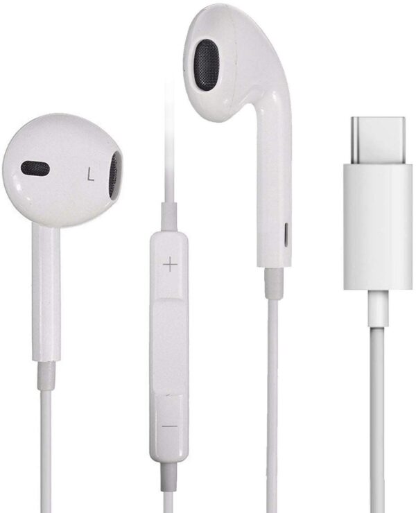 in-Ear Wired Earphones Type C Input Built-in Mic (White)