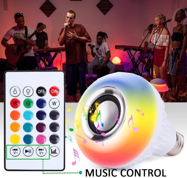 Led Bulb with Bluetooth Speaker with Remote Control for Home, Party Decoration Smart Bulb