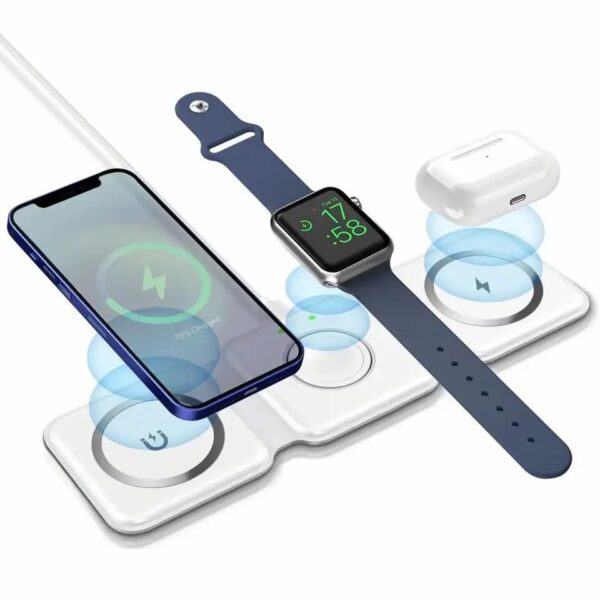 3 in 1 Magnetic Foldable Fast Mag-Safe Wireless Charger