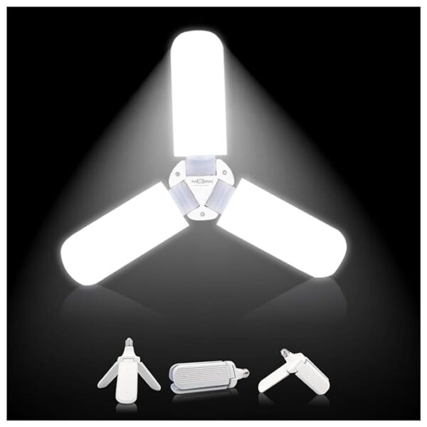 Plastic Bright Foldable Fan Led Blade Bulb Angle Adjustable Home Ceiling White Light